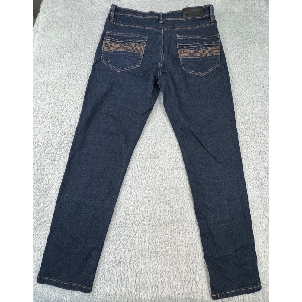Fried Denim Mens 32/30 Slim Fit Dress Jeans Dark Wash Dinner Comfort - Picture 2 of 12